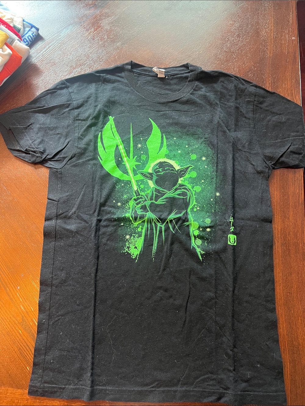 Next Level Apparel Black T-Shirt with Neon Green Jedi Graphic